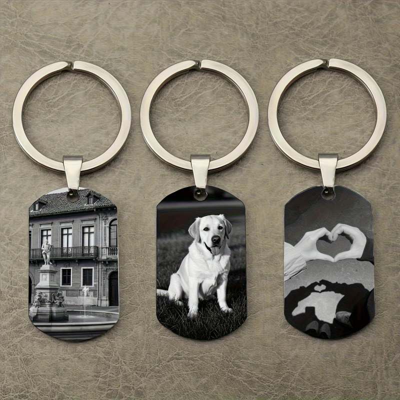Pet Portrait Custom - Custom Photo Keychain Personalized Picture Key