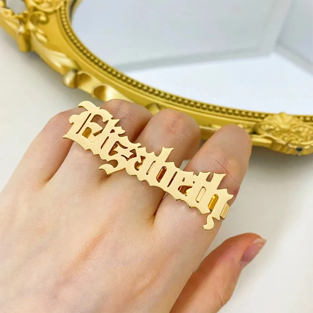 Custom Name Ring Women Knuckle - огляд і ціна Initial Ring Custom
