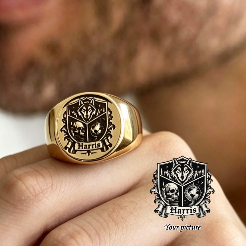 Custom Photo Signet Ring Perso - огляд і ціна Initial Ring Custom