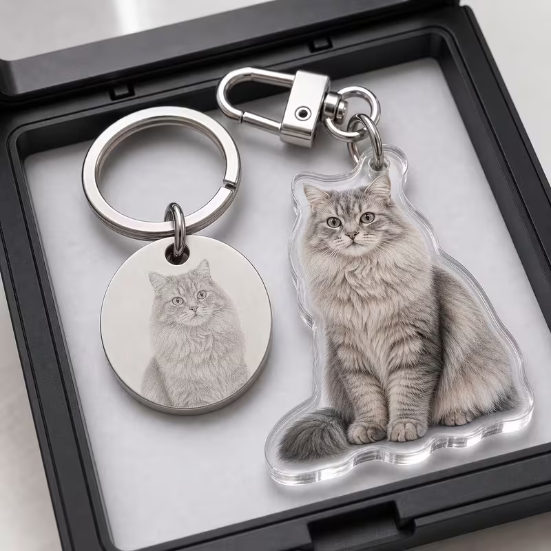 Personalized Pet Photo Keychai - огляд і ціна Pet Portrait Custom